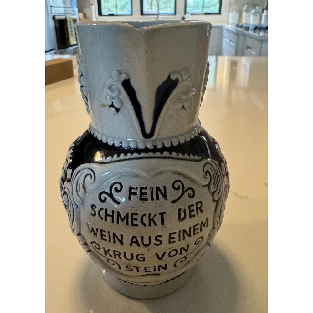 Vintage Marzi & Remy German salt-glazed stoneware Wine Pitcher